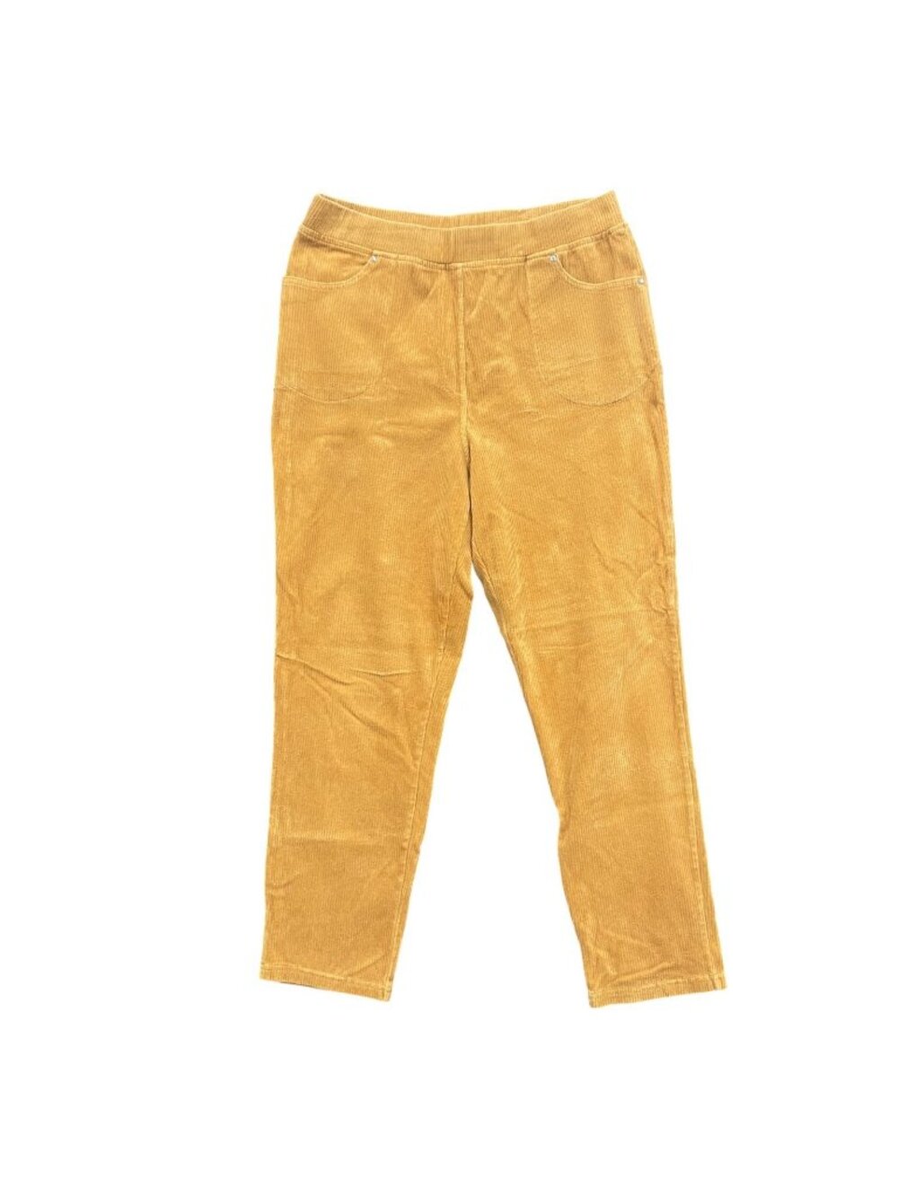 Quacker Factory Pants Womens Size S Short Tan Corduroy Pull On Casual Stretchy